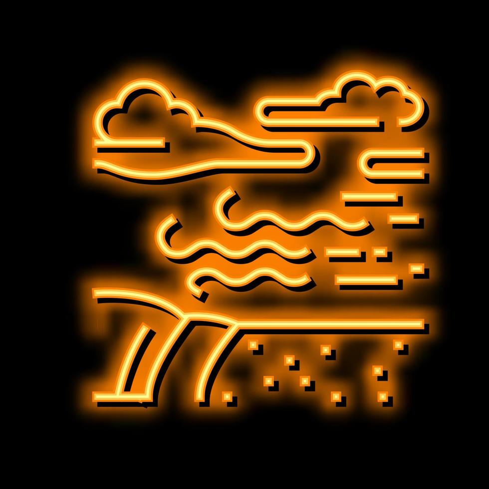 erosion climate neon glow icon illustration vector