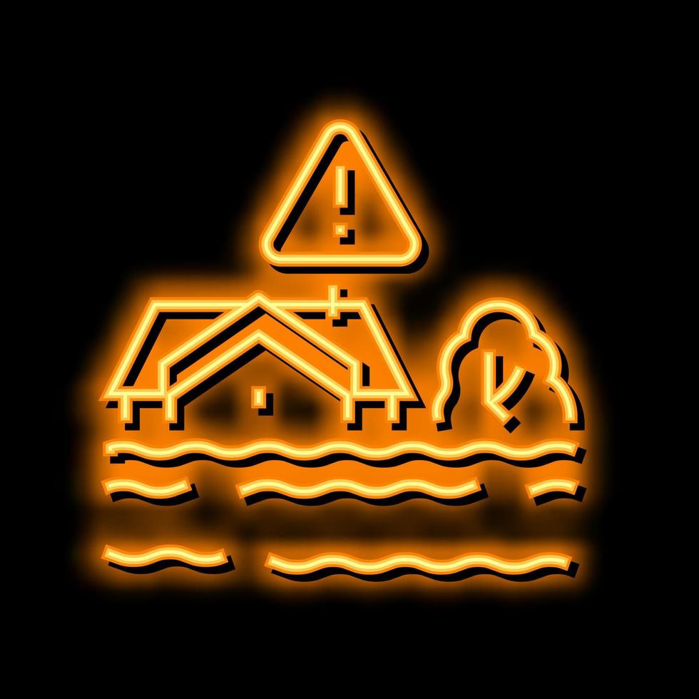 flood land neon glow icon illustration vector