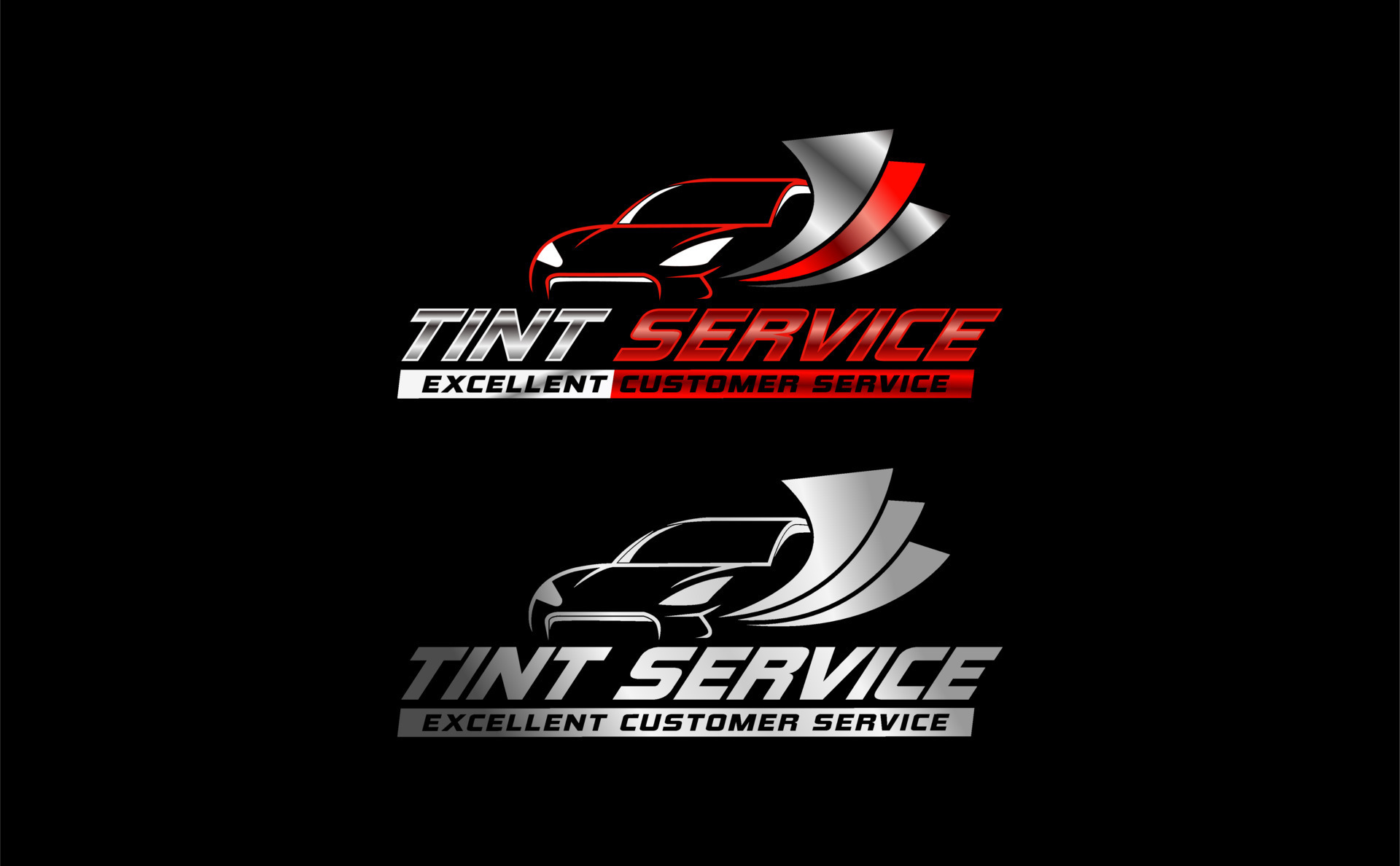 automotive car window tint logo design template modern vector silver