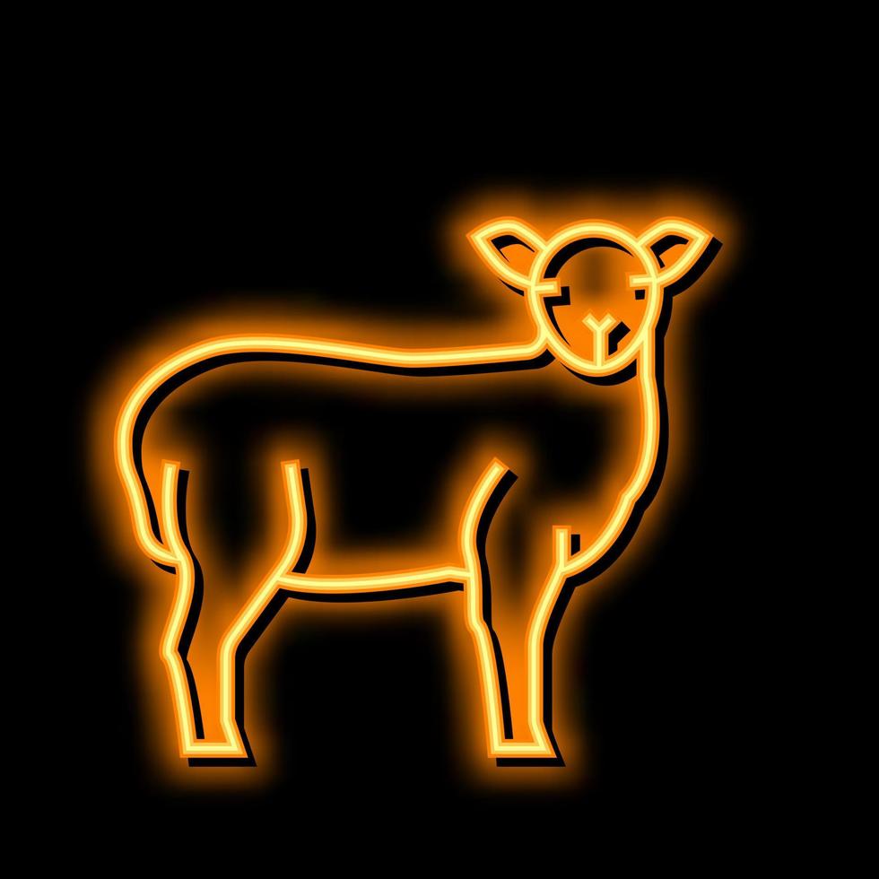 lamb domestic farm animal neon glow icon illustration vector