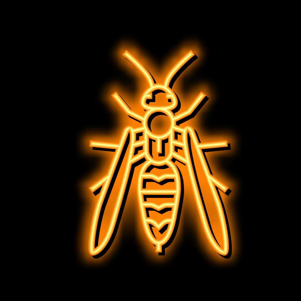 wasp insect neon glow icon illustration vector