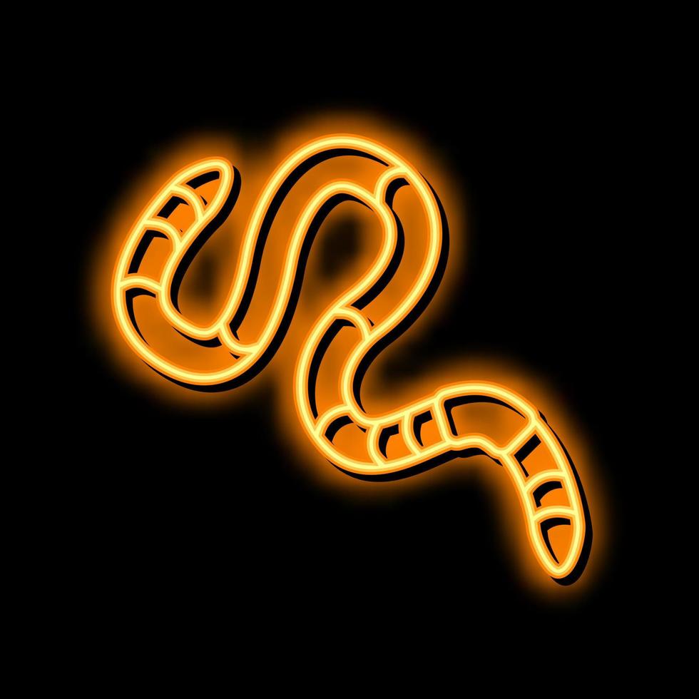 worm insect neon glow icon illustration vector