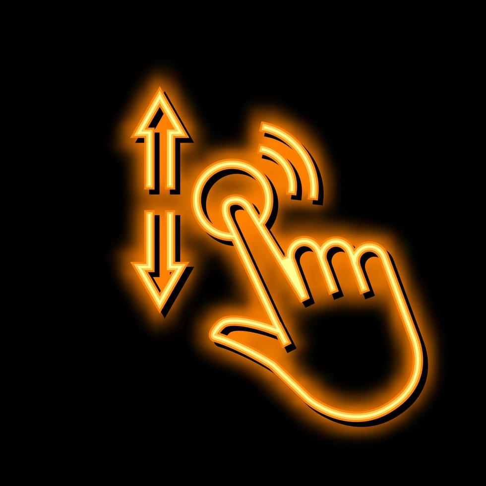 gesture hand scroll neon glow icon illustration vector