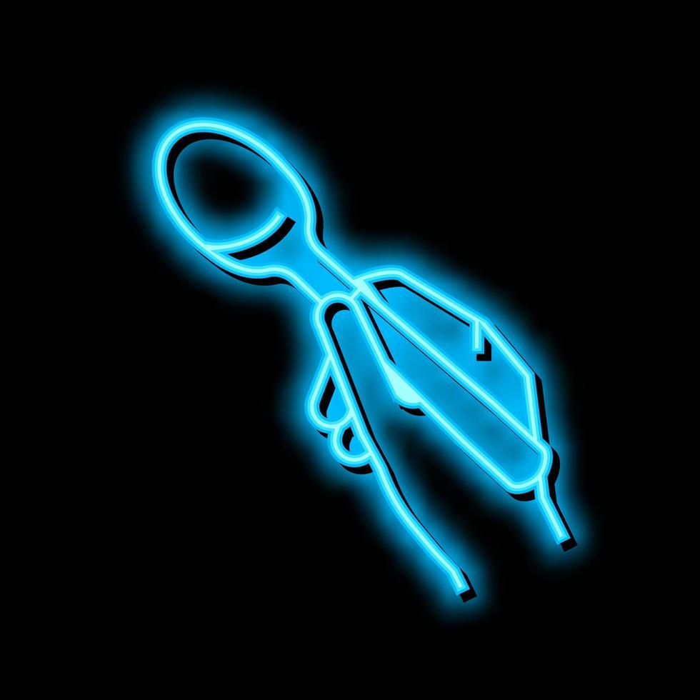 teaspoon utensil neon glow icon illustration vector