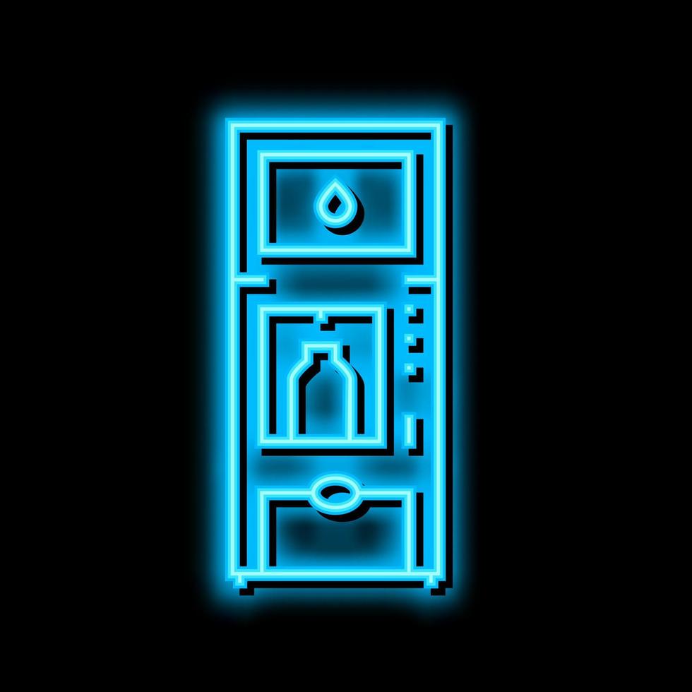 water vending machines neon glow icon illustration vector