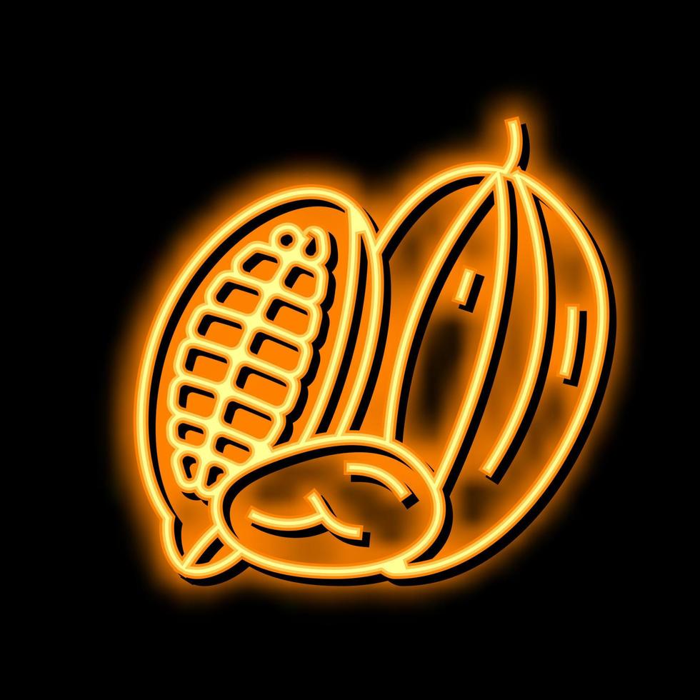 cocoa nut neon glow icon illustration vector