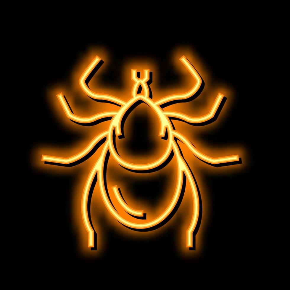 tick insect neon glow icon illustration vector