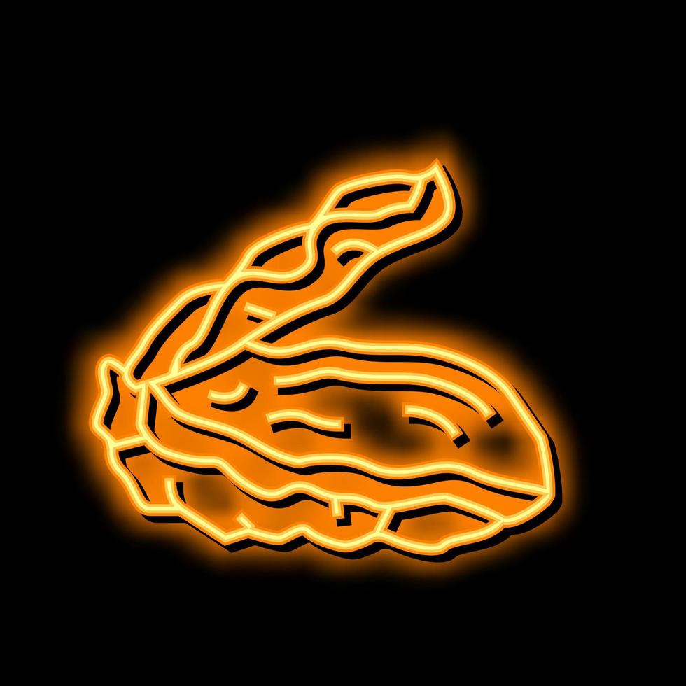 oyster opened shell neon glow icon illustration vector