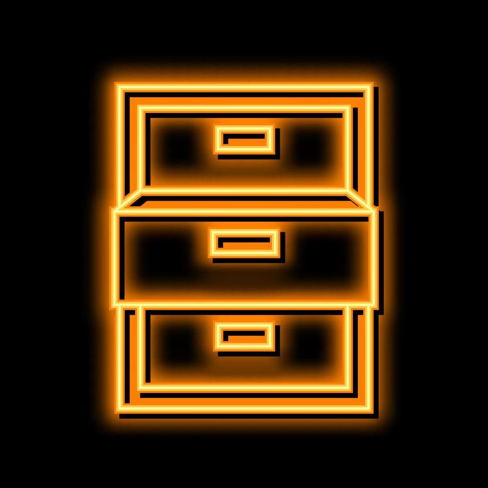 drawer open neon glow icon illustration vector