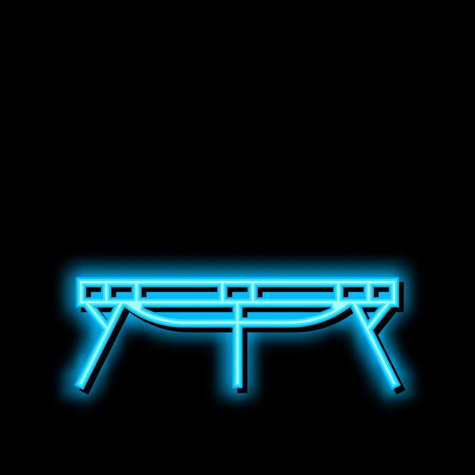 sleeping cot neon glow icon illustration vector