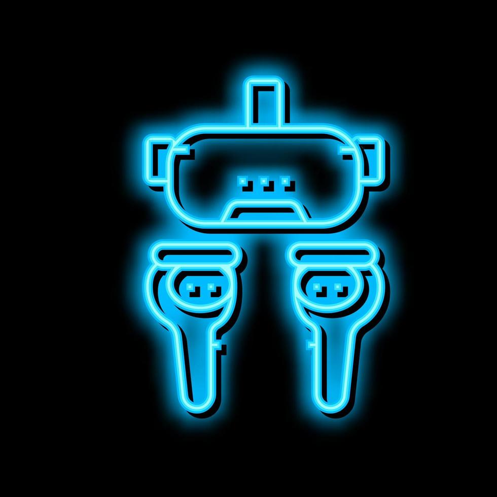 vr headset neon glow icon illustration vector
