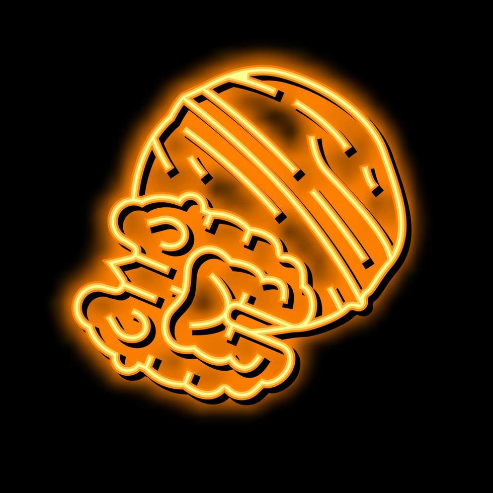 walnut nut neon glow icon illustration vector