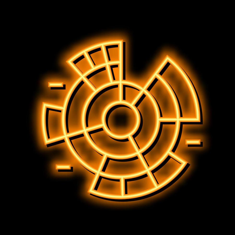 sunburst chart neon glow icon illustration vector