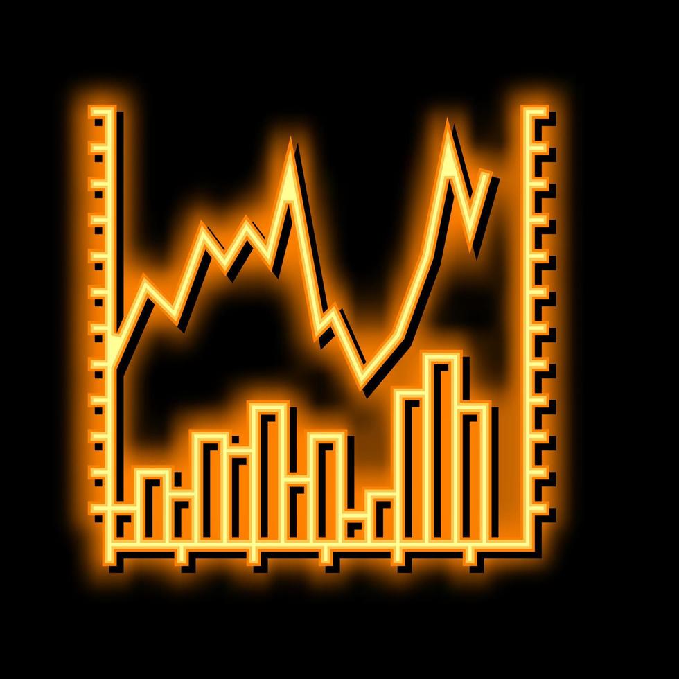 stock chart neon glow icon illustration vector