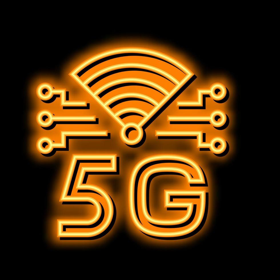 5g alto velocidad red neón resplandor icono ilustración vector