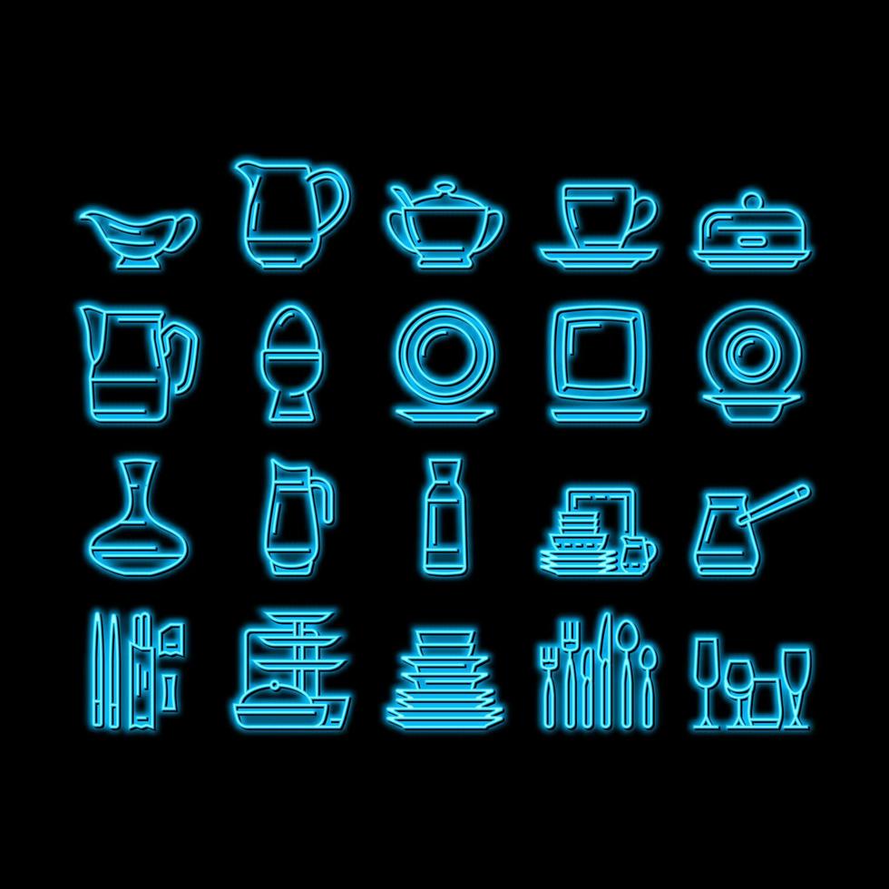 Tableware For Banquet Or Dinner neon glow icon illustration vector