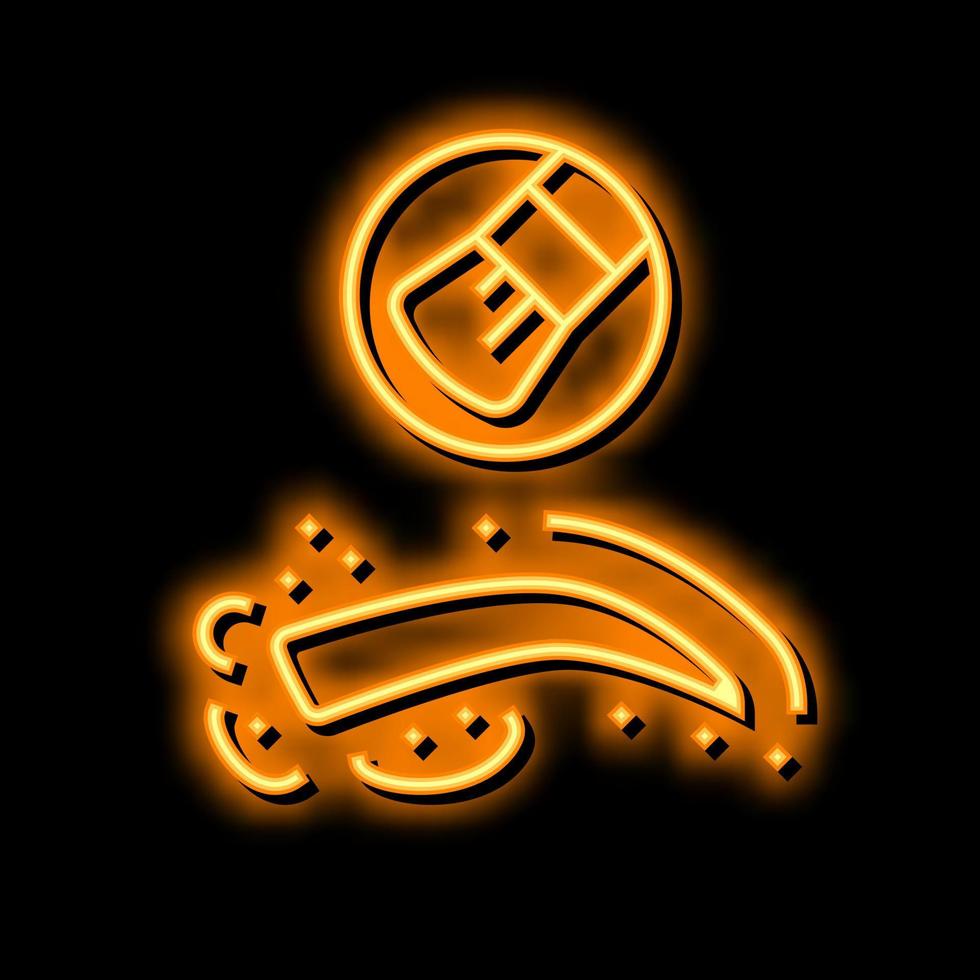 allergies to eyebrow cosmetics neon glow icon illustration vector