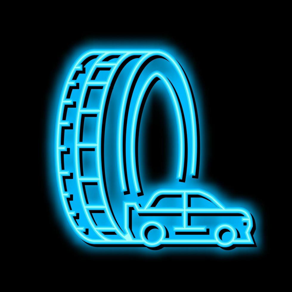 racing tires neon glow icon illustration vector