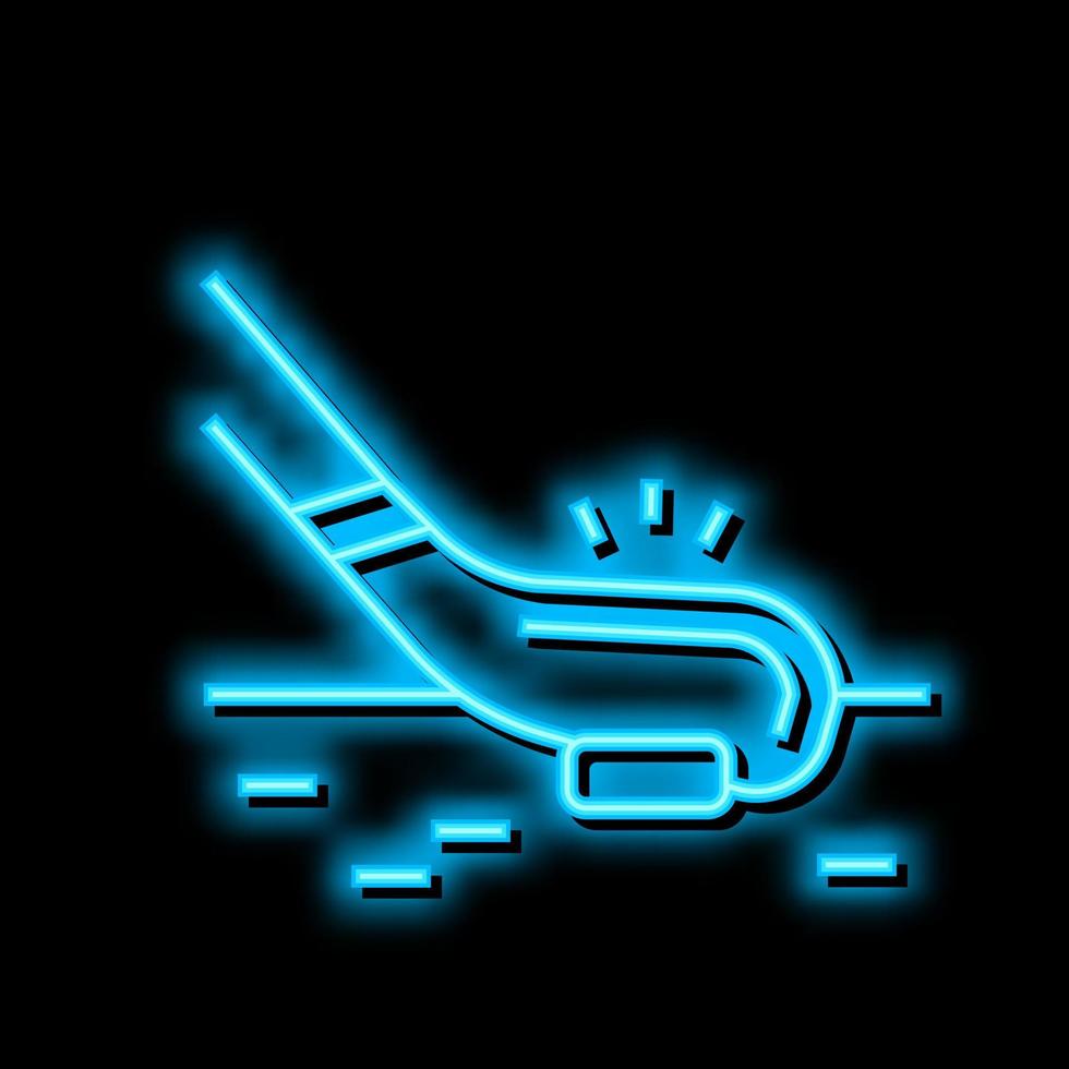 hockey sport game neon glow icon illustration vector