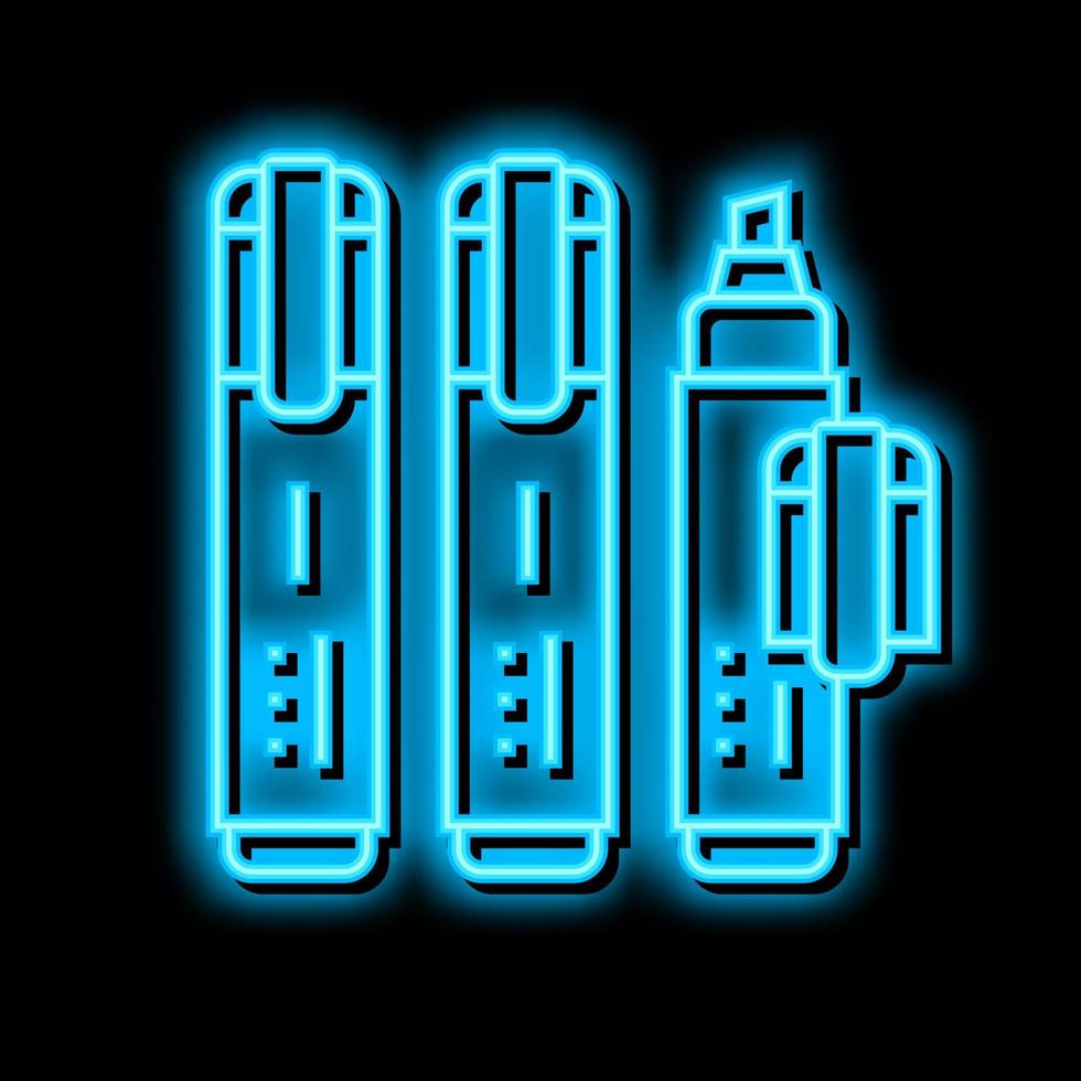 highlighters stationery neon glow icon illustration vector