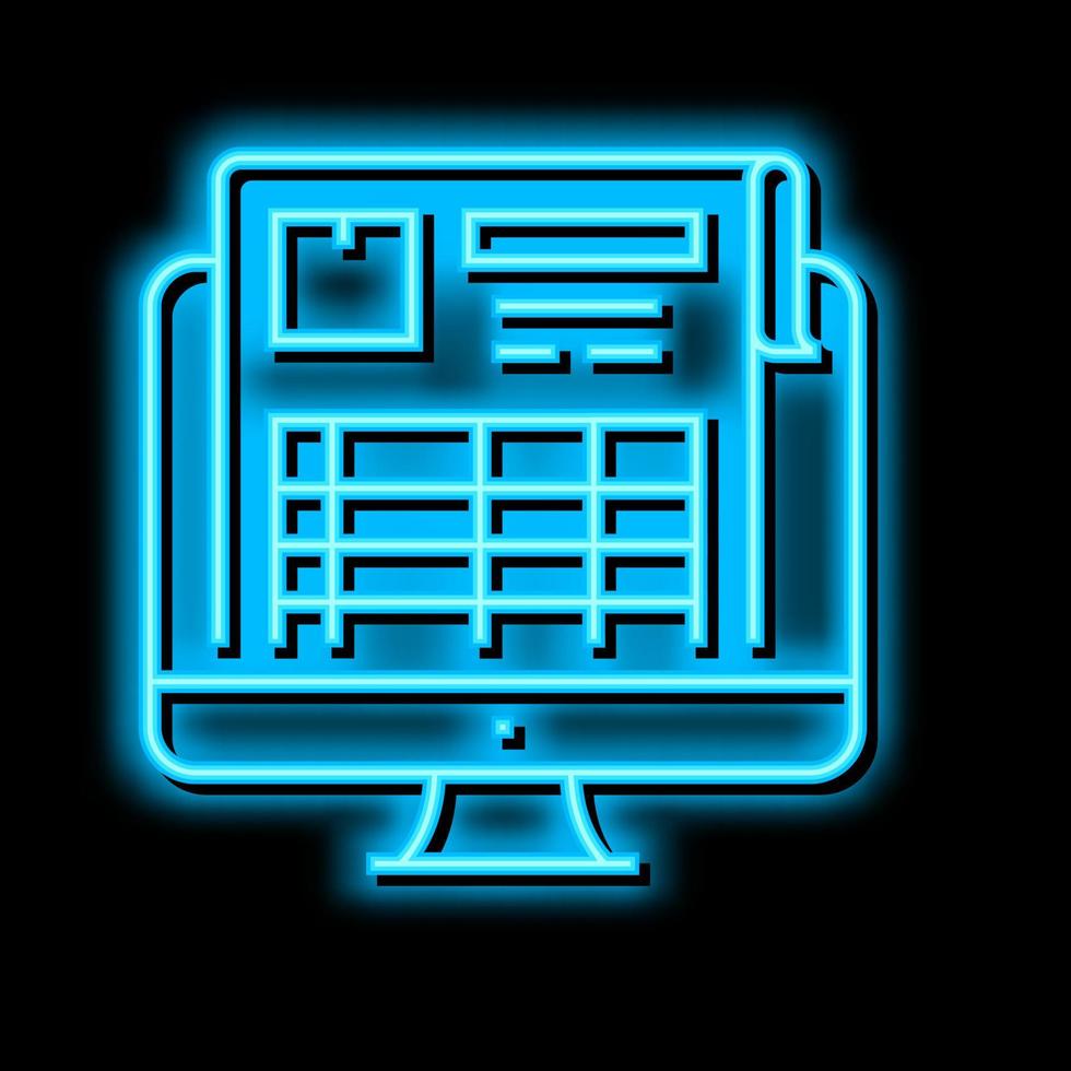 inventory report neon glow icon illustration vector
