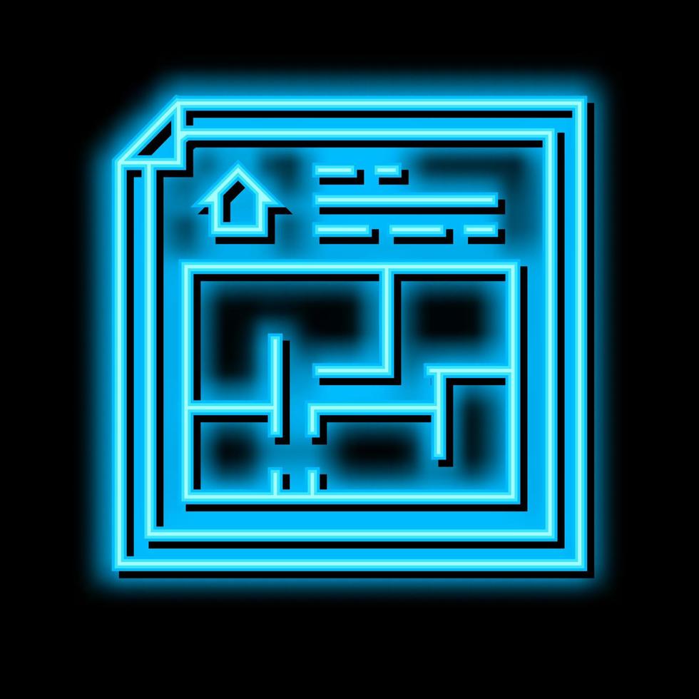 floor planning neon glow icon illustration vector
