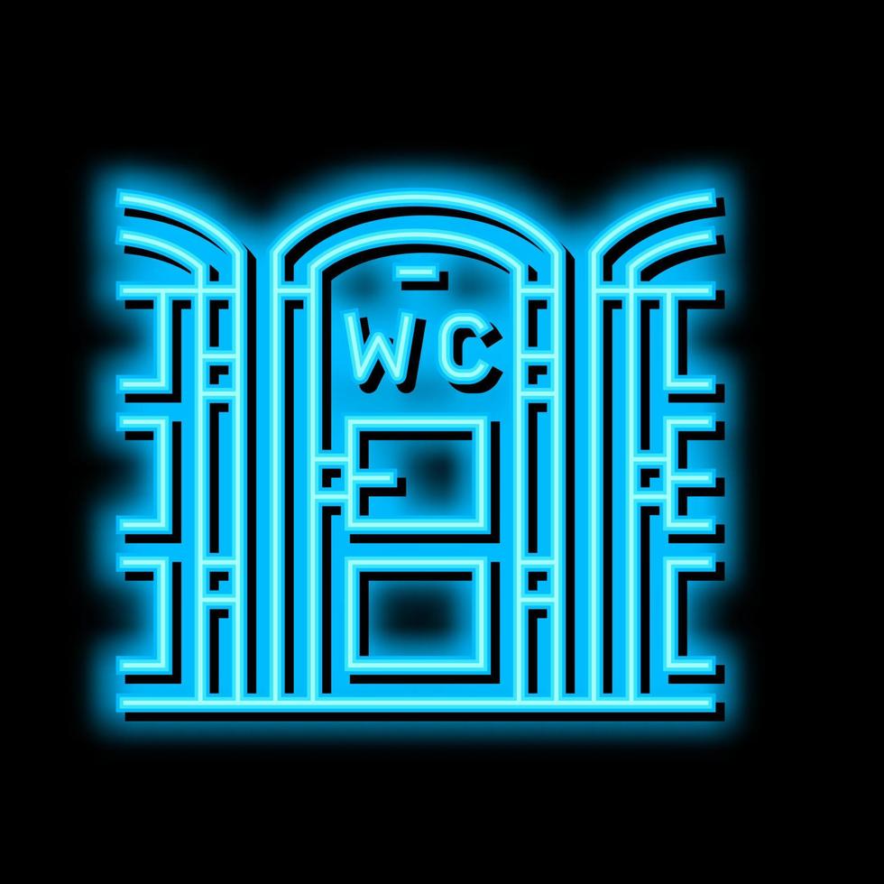 public bio toilet neon glow icon illustration vector