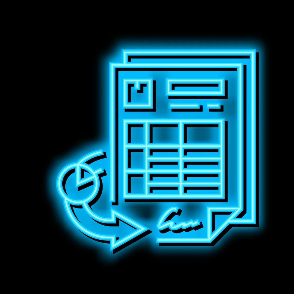 restock report neon glow icon illustration vector