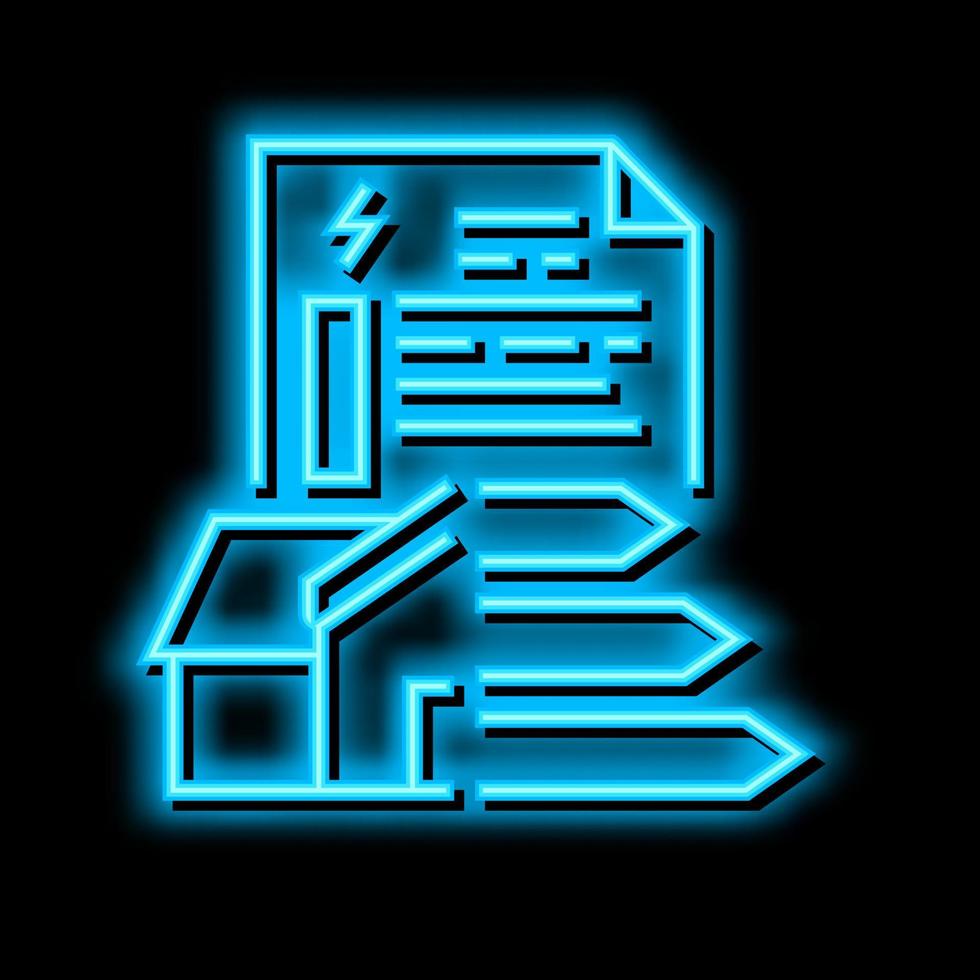 energy performance certificate neon glow icon illustration vector
