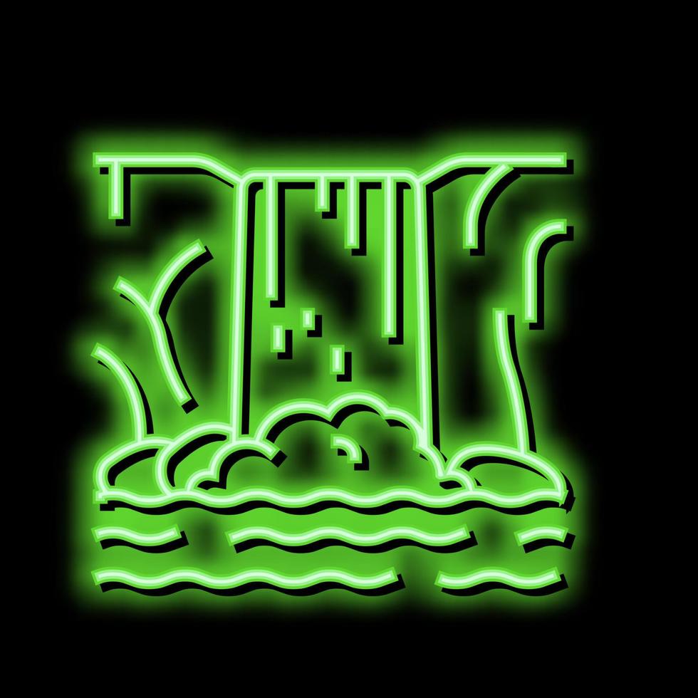 waterfall water neon glow icon illustration vector