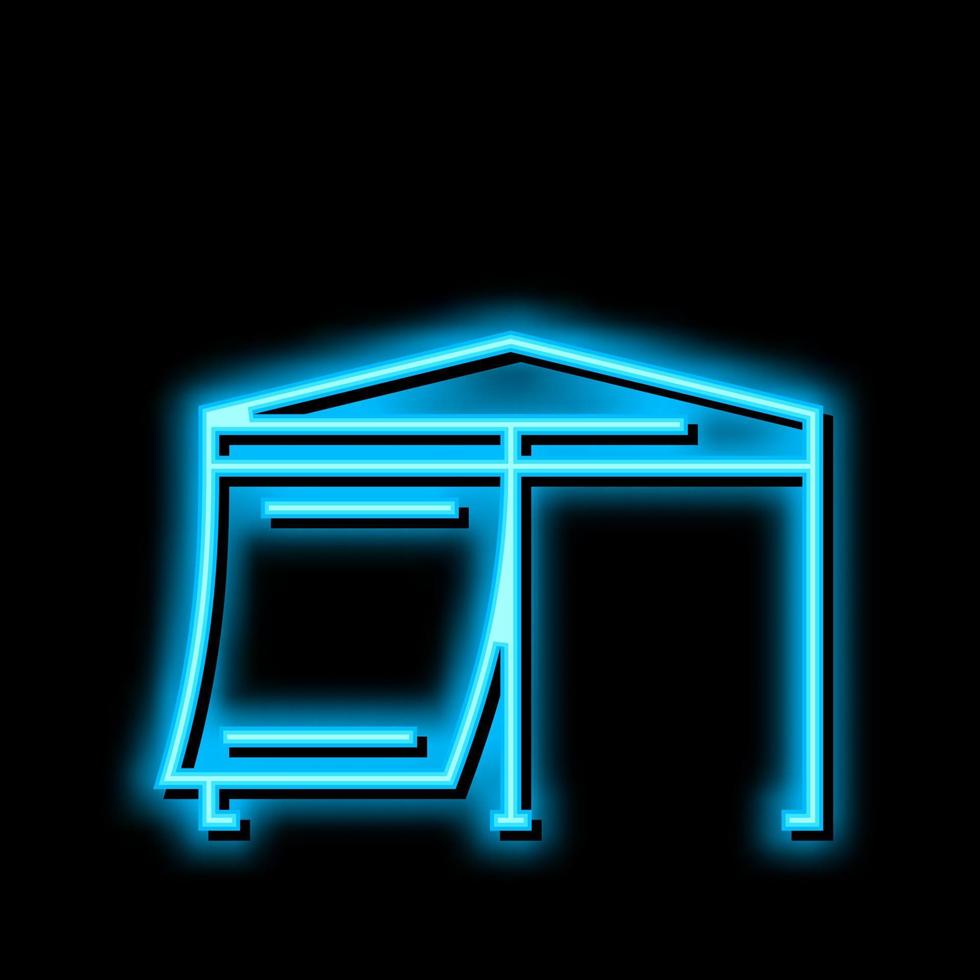 canopy construction neon glow icon illustration vector