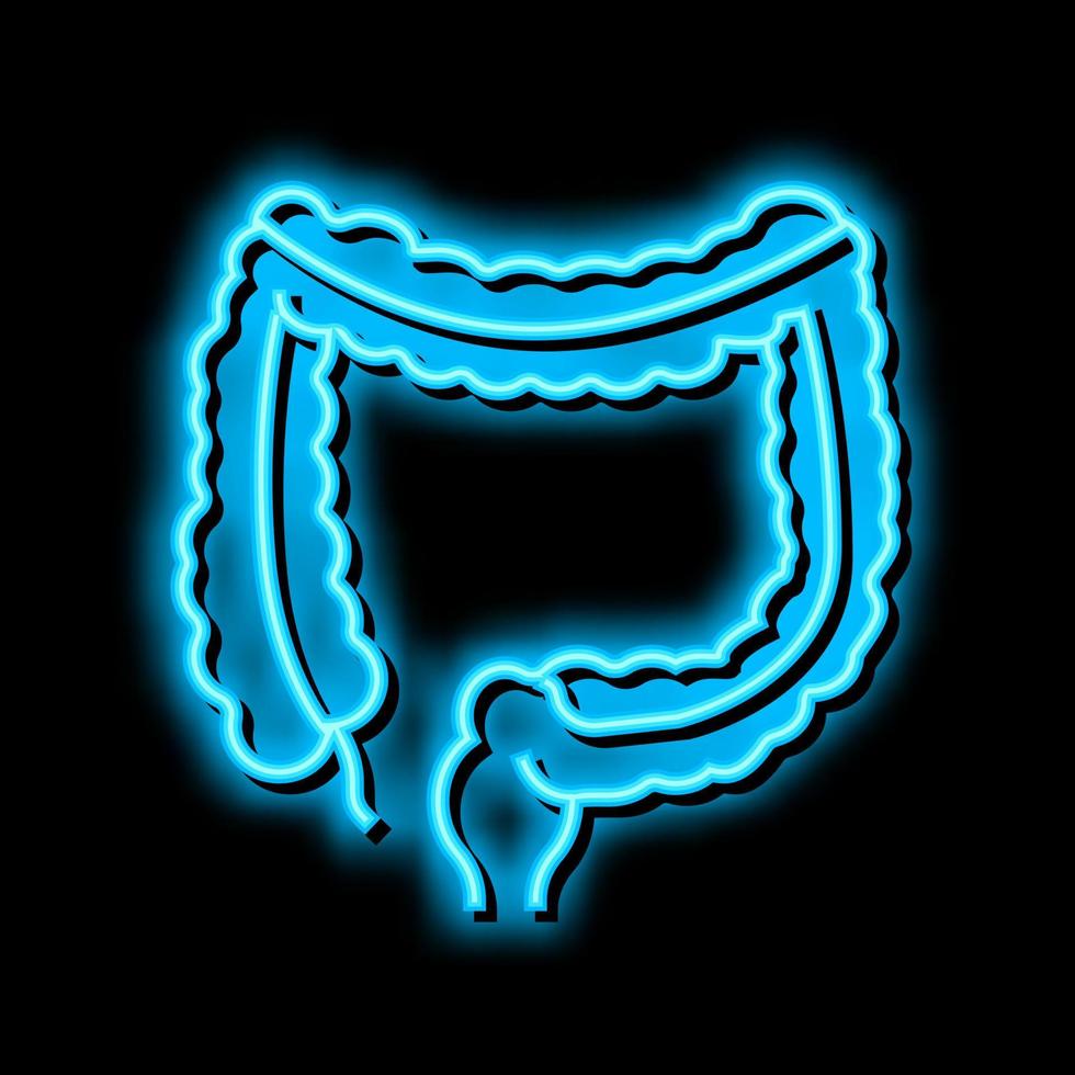 colon human organ neon glow icon illustration vector