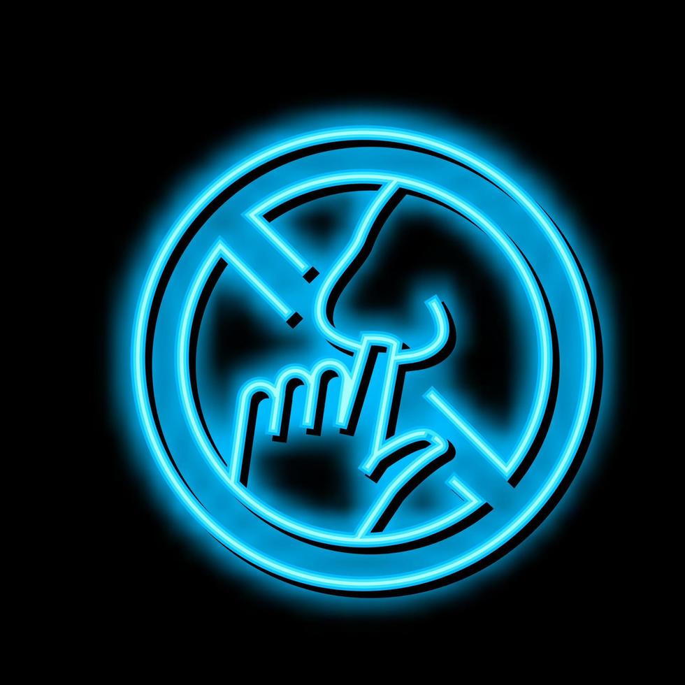 pick nose neon glow icon illustration vector