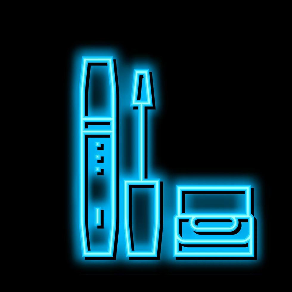 eyebrow gel neon glow icon illustration vector
