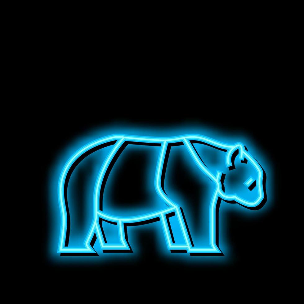 panda animal in zoo neon glow icon illustration vector