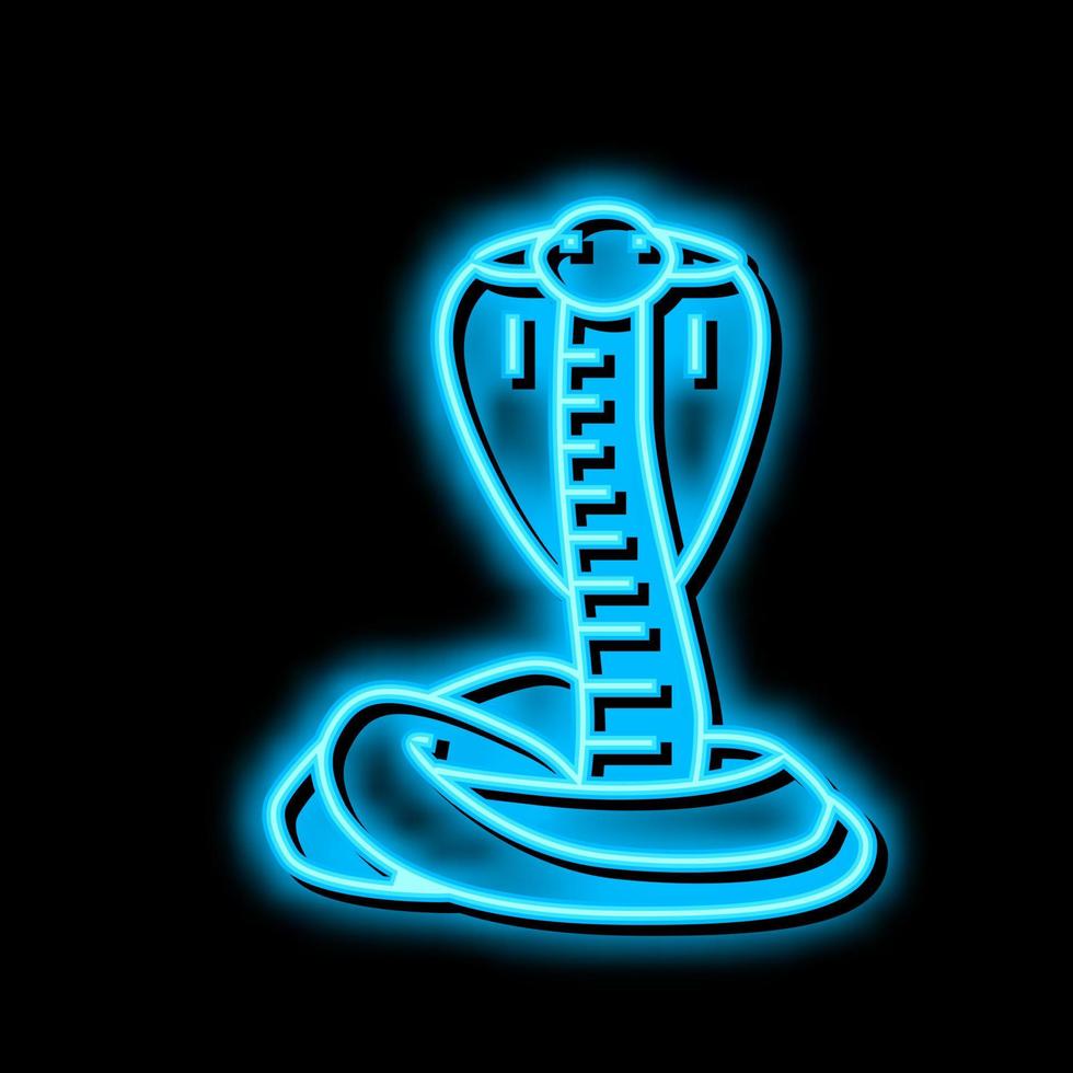 cobra serpiente neón resplandor icono ilustración vector