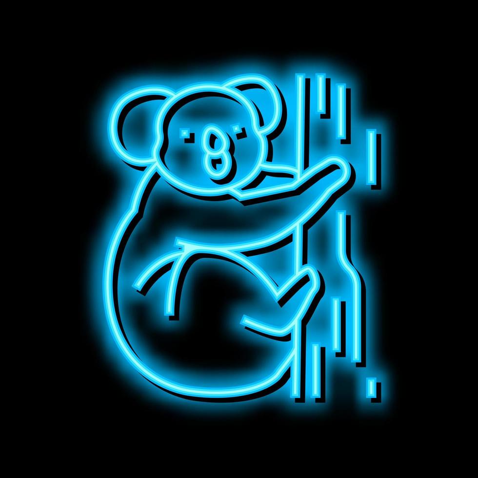 koala animal in zoo neon glow icon illustration vector