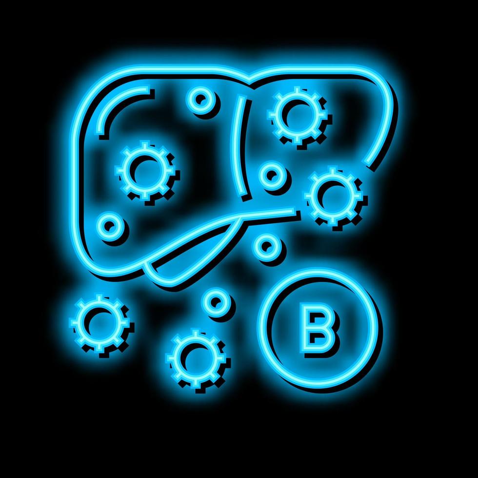 type b hepatitis neon glow icon illustration vector