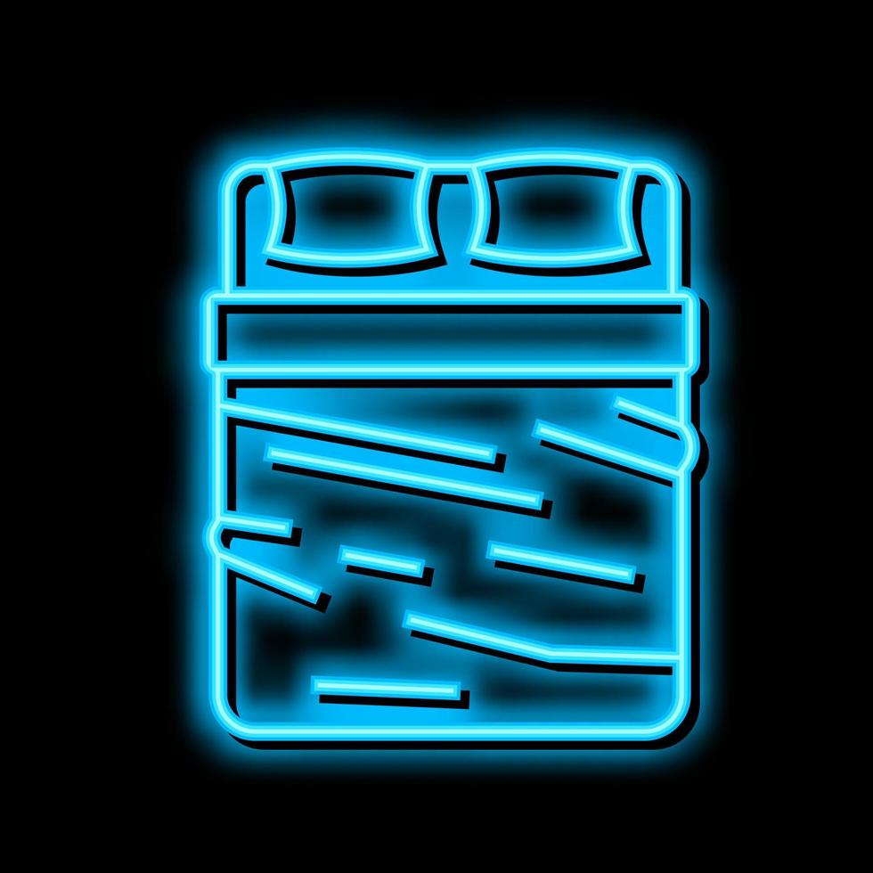 sheets silk bed neon glow icon illustration vector