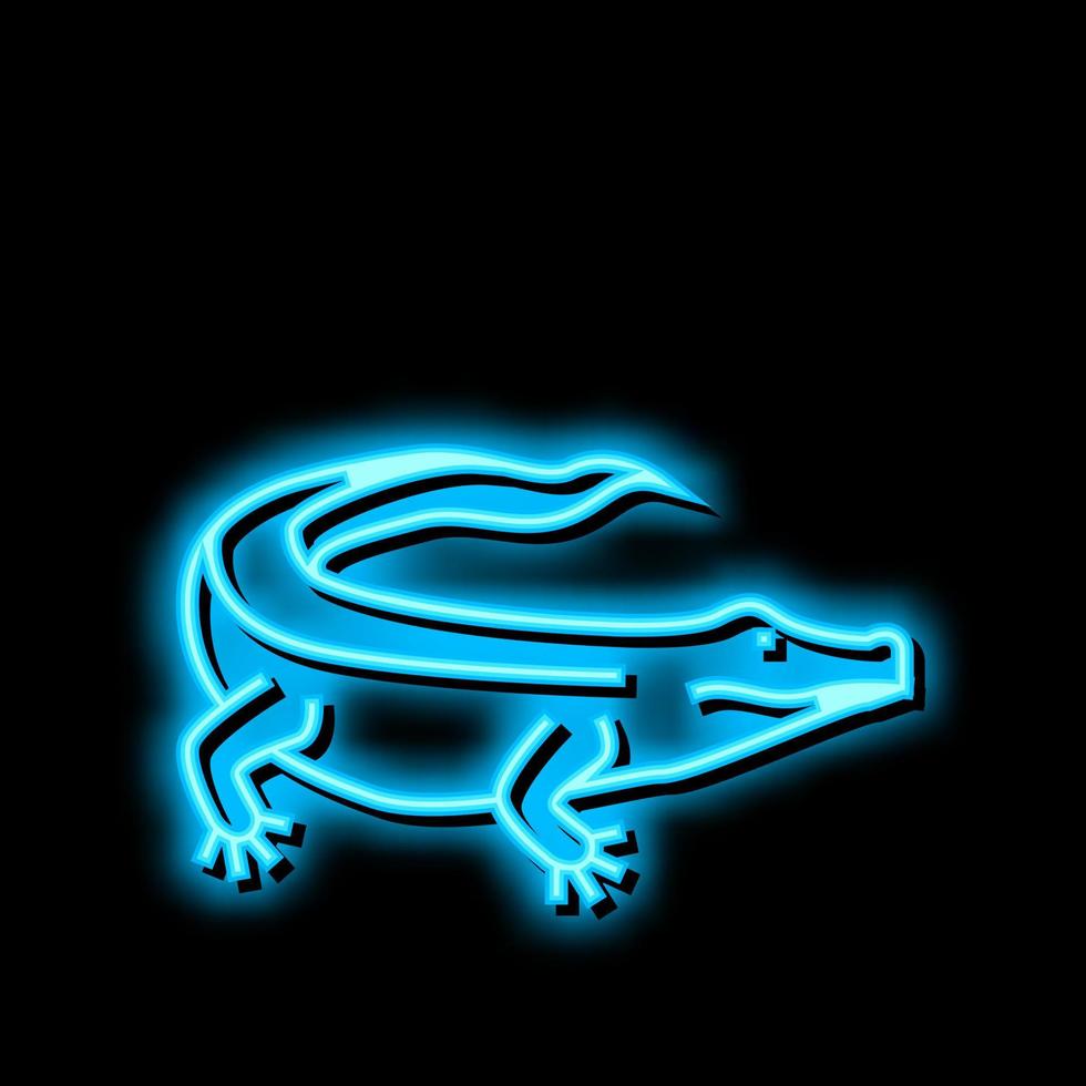 alligator wild reptile neon glow icon illustration vector