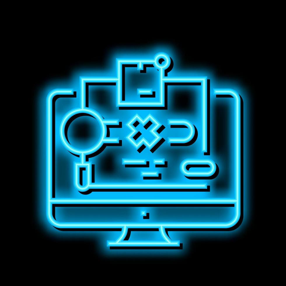 not found parcel status neon glow icon illustration vector