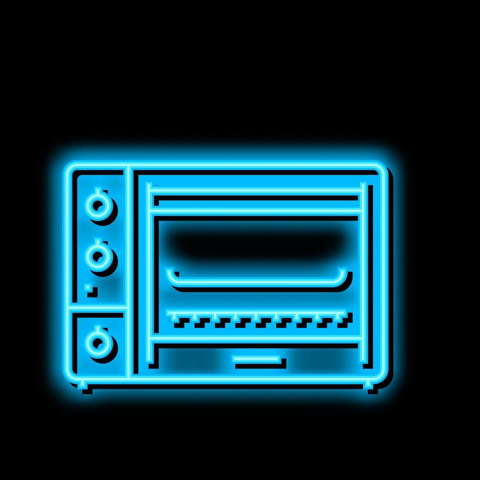 horno aparato neón resplandor icono ilustración vector