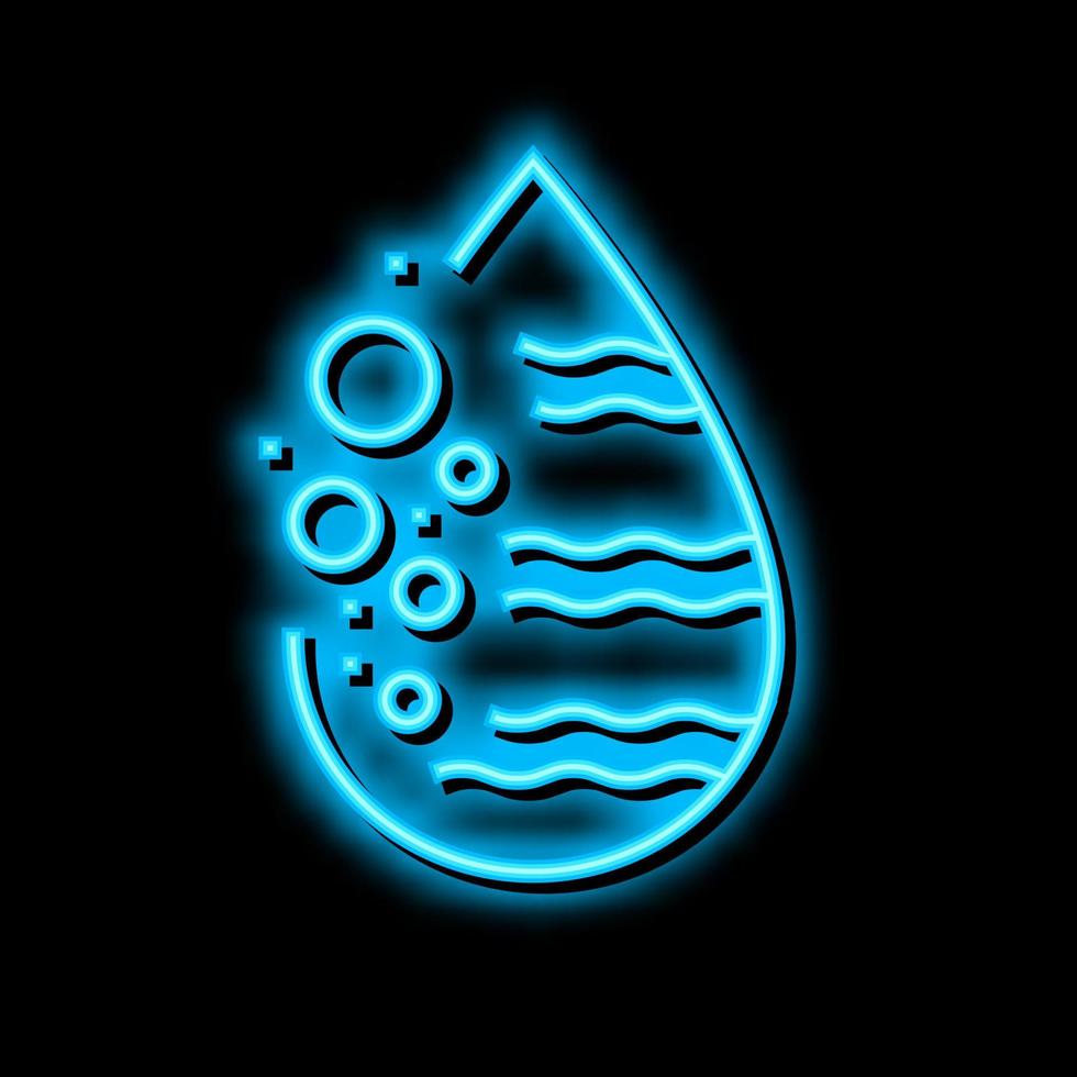 espumoso agua neón resplandor icono ilustración vector