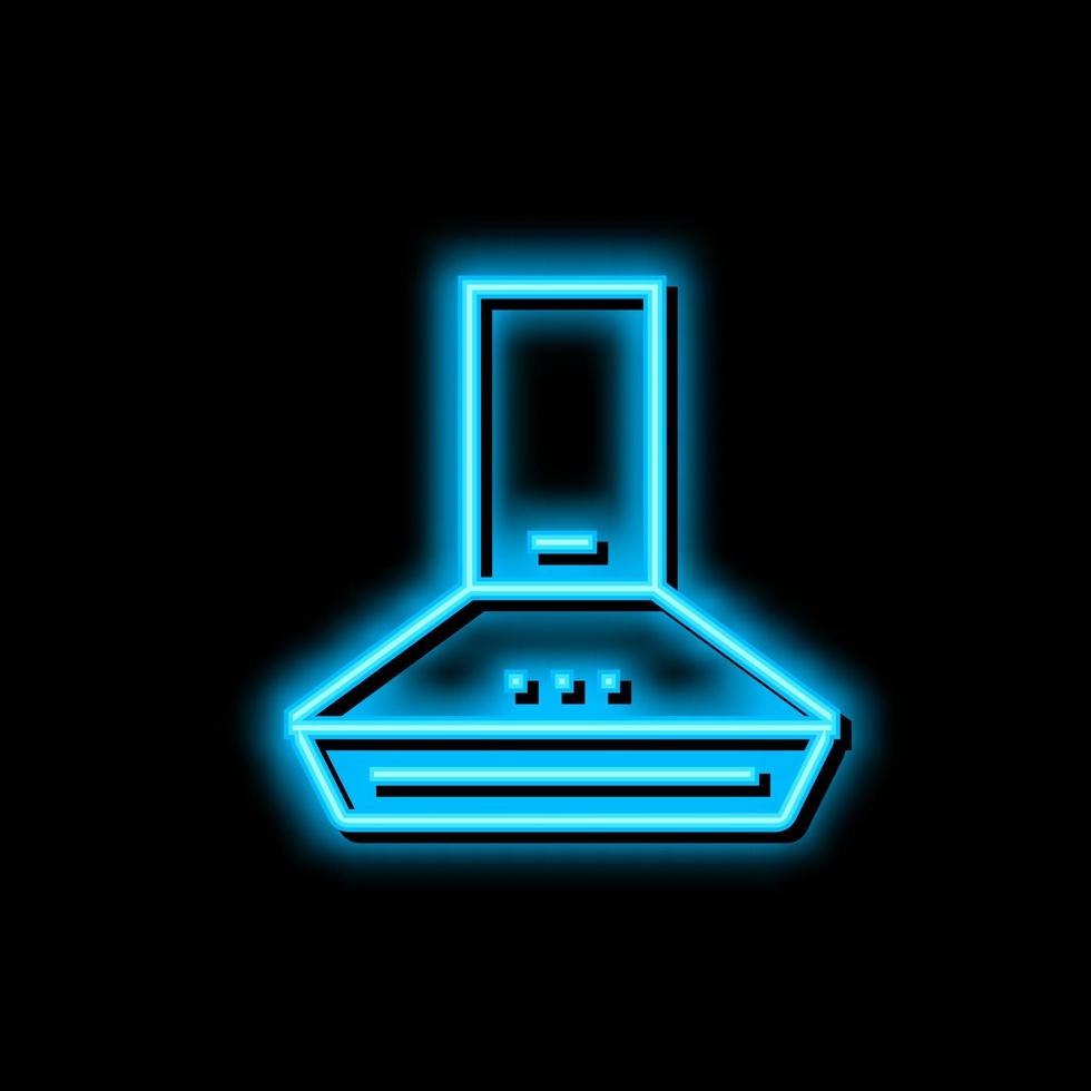 cooker hood neon glow icon illustration vector