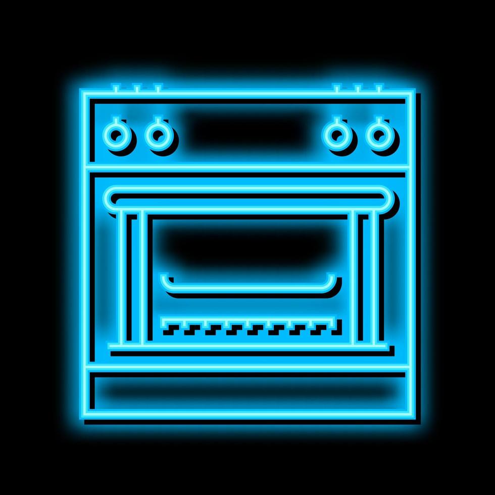 gas range neon glow icon illustration vector