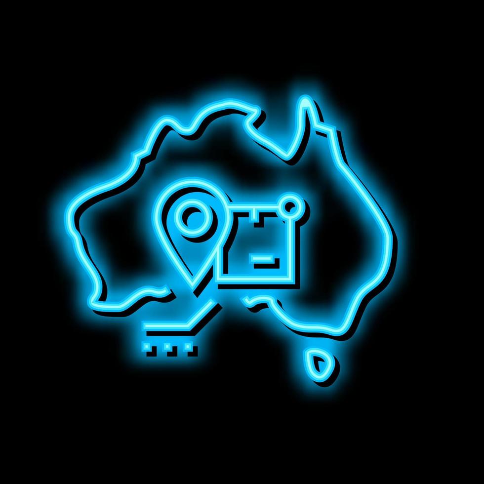 australia shipment tracking neon glow icon illustration vector