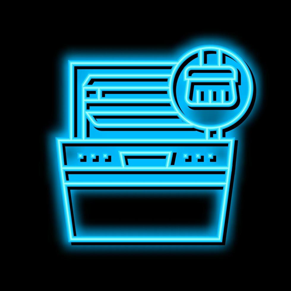 oven cleaning neon glow icon illustration vector