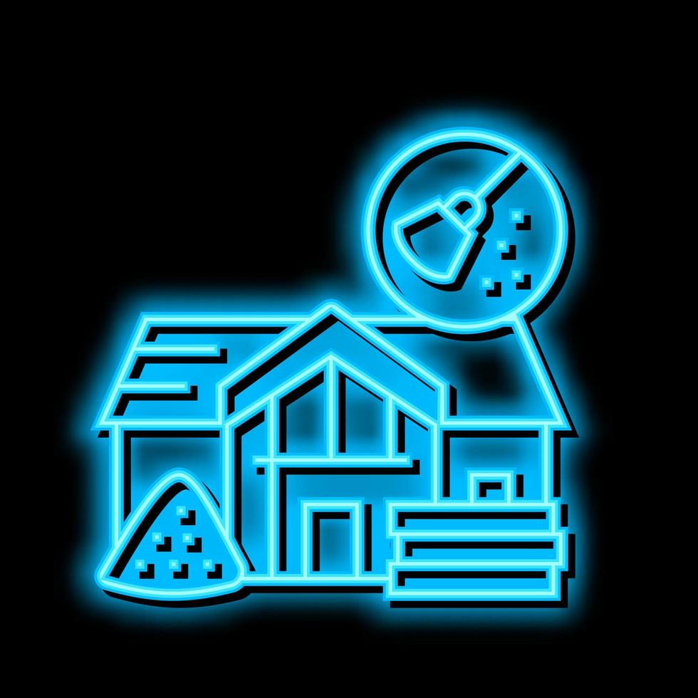 after builders cleaning neon glow icon illustration vector