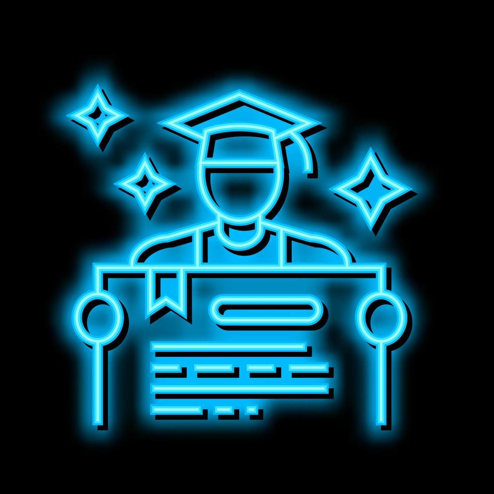 majors student neon glow icon illustration vector