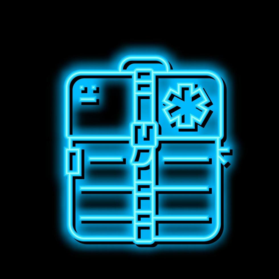 medical kit neon glow icon illustration vector